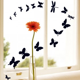 Dragonfly and Butterfly Wall Sticker